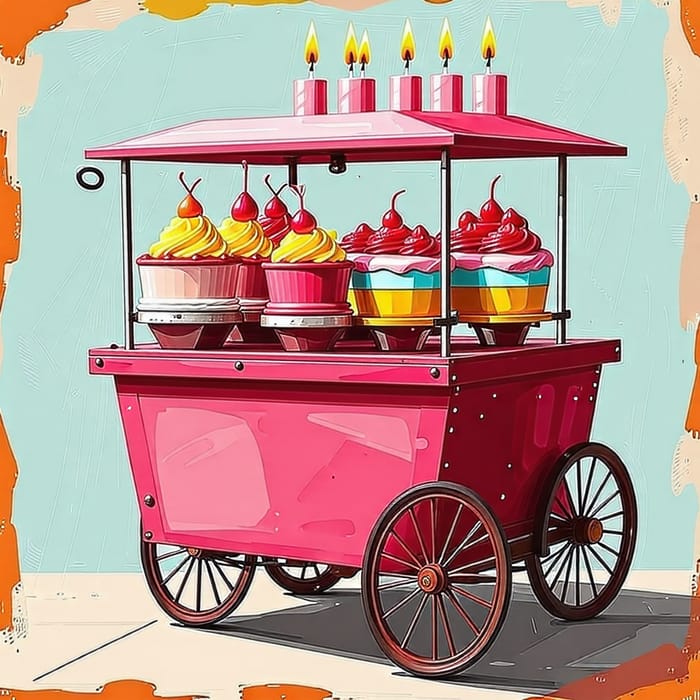 Vibrant Birthday Cart for Festive Celebrations