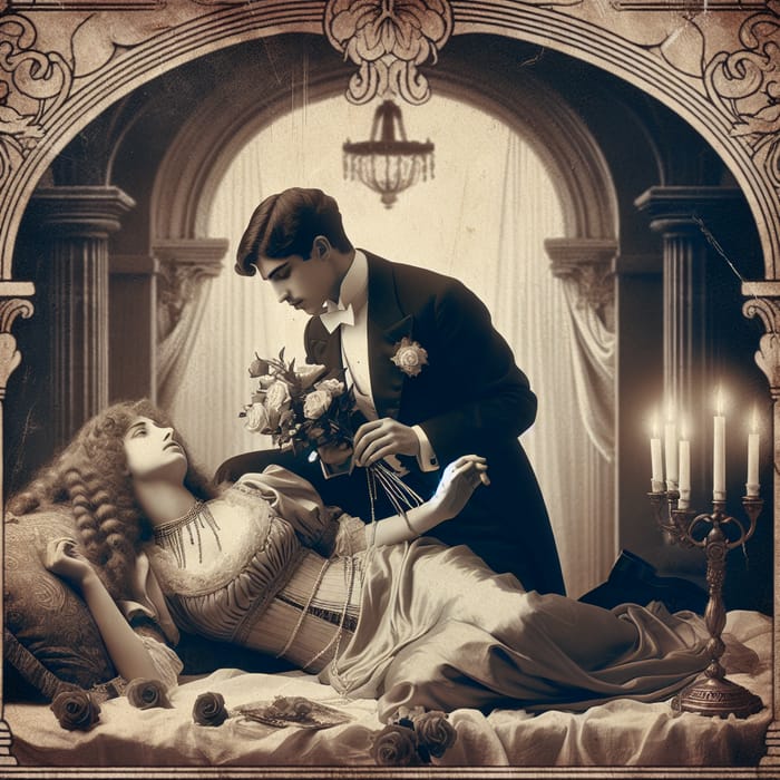 Vintage Style Love Scene