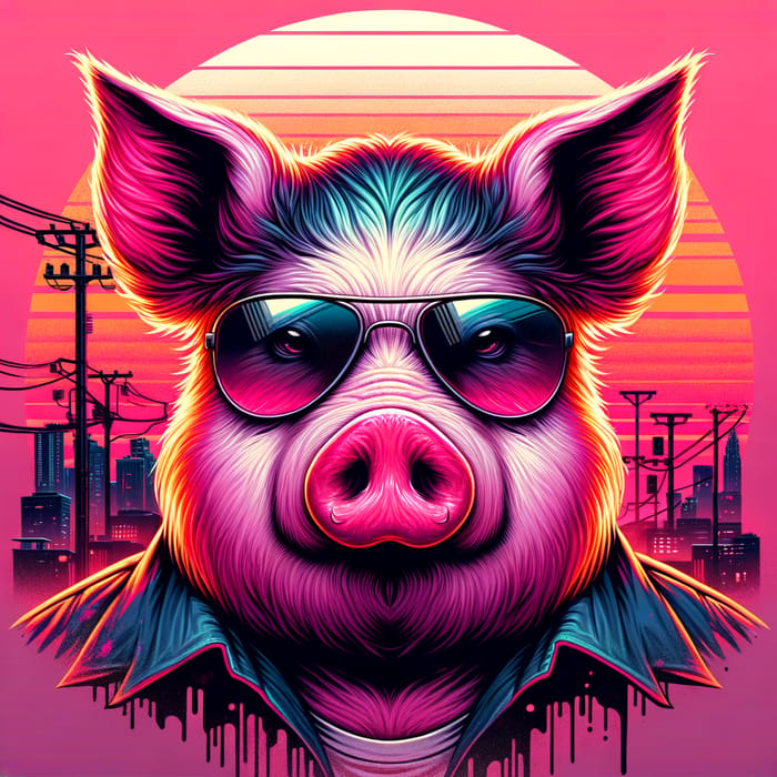 GTA VI Style Pig Avatar at Dusk