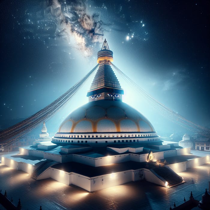 Stunning HD Boudhanath Stupa at Night