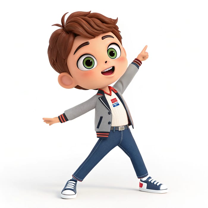 3D Animated High School Boy Character in Korean Style