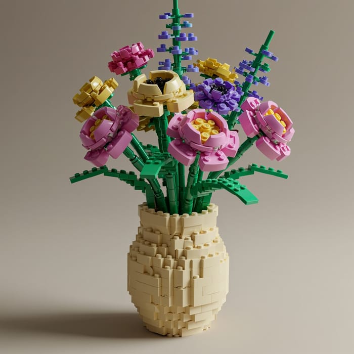 Lego Flower Bouquet in a Vase - Creative Build