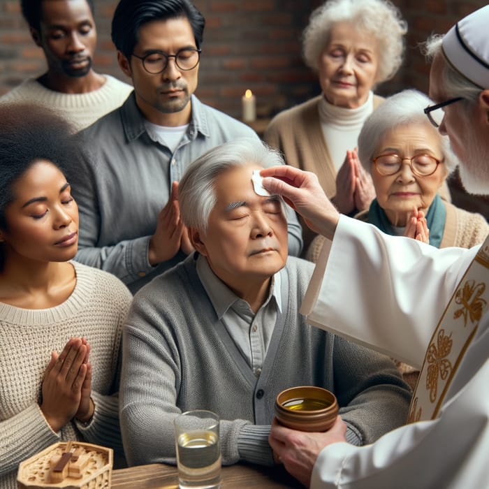 Sacrament of Anointing of the Sick Ceremony | Peaceful Healing Scene