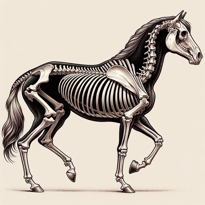 Detailed Equine Skeleton Illustration