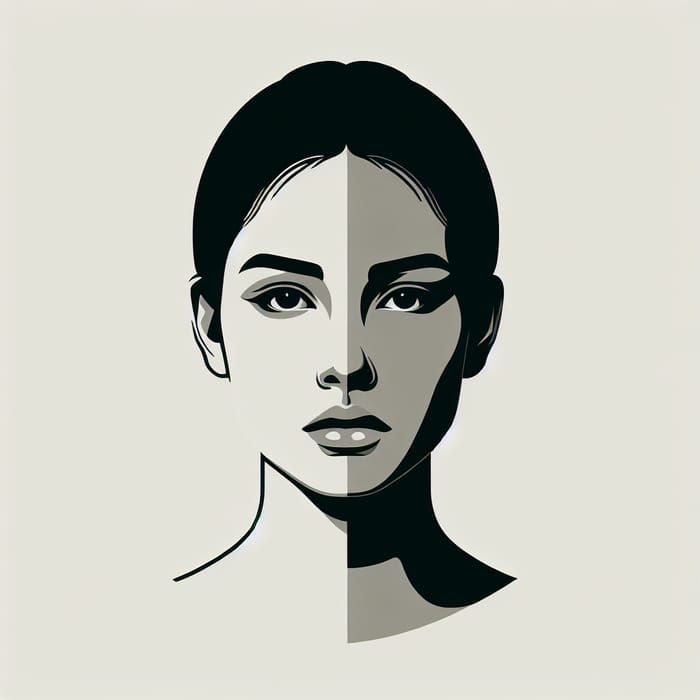 Minimalist Portrait in Monochromatic Color Scheme - Style #5, Hue 0.7 Minimalist Portrait in Monochromatic Color Scheme - Style #5, Hue 0.7