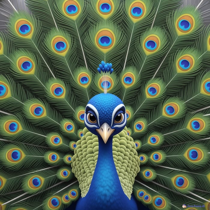 Premium 3D Peacock Mascot Image