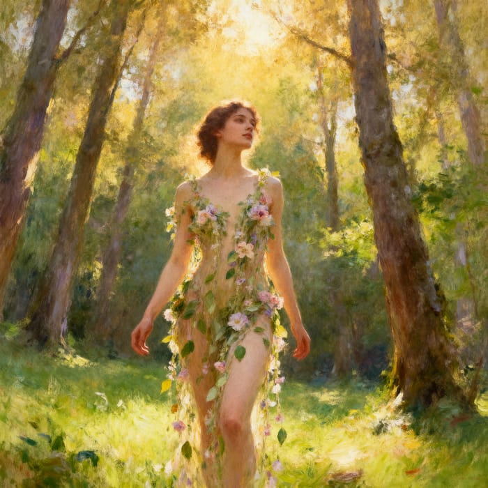 Ethereal Forest Portrait of Natural Beauty
