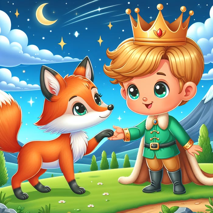 The Little Prince and the Fox - Heartwarming Interaction in Scenic Settings