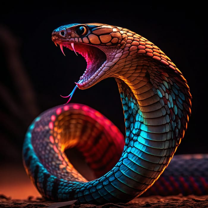 Ferocious Cobra Macro Photography - Wildlife Art