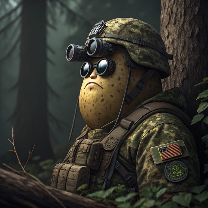 Alpha Army Sniper Potato in Camouflage Gear