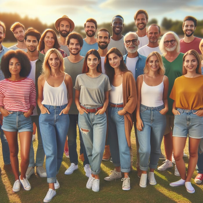 Diverse Group Enjoying Nature in Park