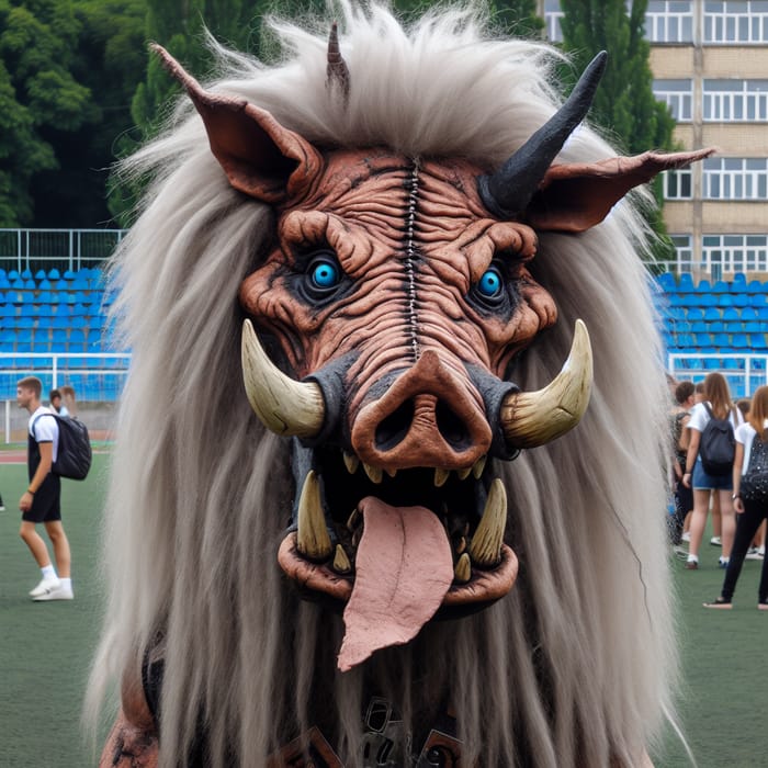 Humanoid Pig with Terrible Hair in Caceros Students Field