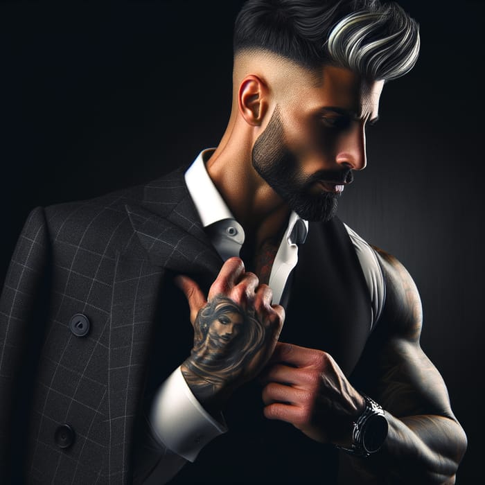 Cool Italian Man with Short Hair and Tattoo, High-Quality Shot