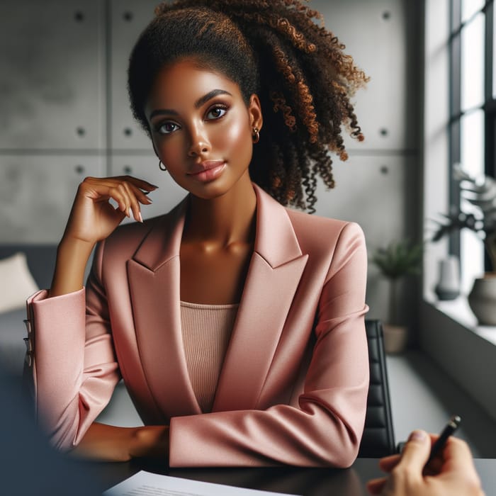 Empowering Black Woman CEO in Modern Publishing Office