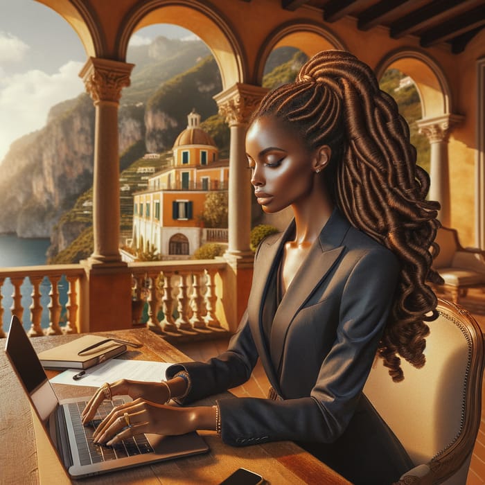 Elegant African American Businesswoman in Historic Italian Villa | Amalfi Coast Beauty