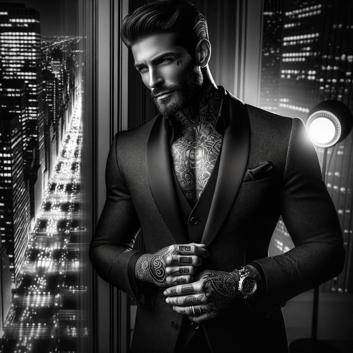 Charismatic Italian Man: Tales in Tattoos - Tailored Italian Noir