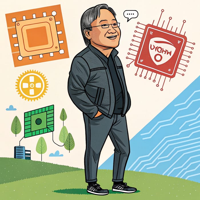 Colorful Caricature of Jen-Hsun Huang at Nvidia