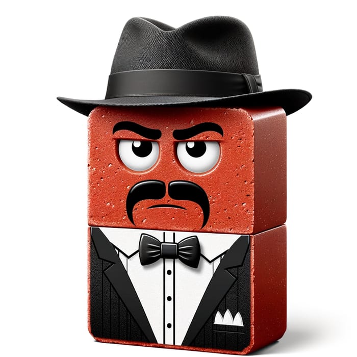 Stylish Brick in Tuxedo Hat resembling Sharp Visors