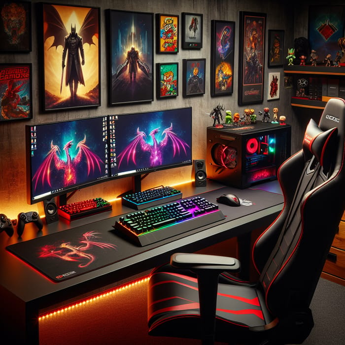 Ultimate Gaming Setup: Desk, Monitors, Accessories