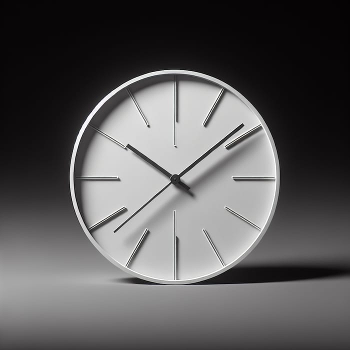 Minimalist White Circle Clock - Sleek Timekeeping