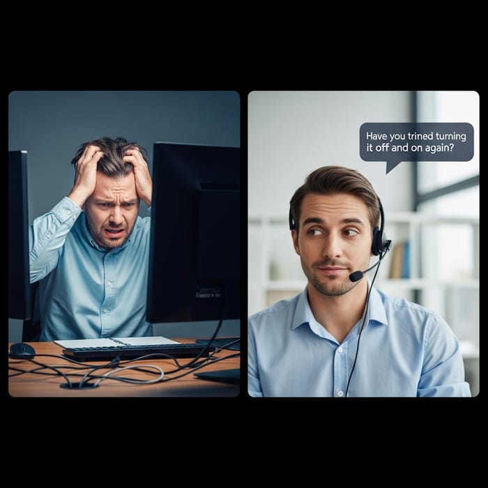 Overwhelmed Client on Video Call | Support Solutions Overwhelmed Client on Video Call | Support Solutions