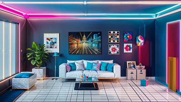 Retro Wave Living Room Design Ideas