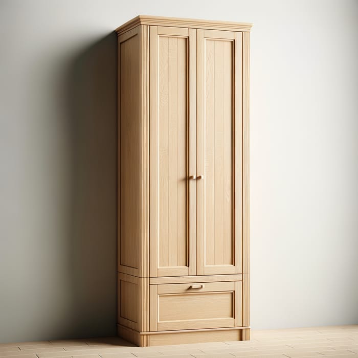 Tall Oak Columnar Cupboard - Bathroom Nook Storage Solution