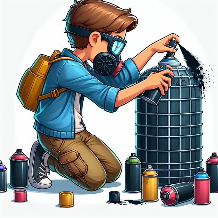 Colorful Boy Spraying Black Cultivation Capsule | Artwork