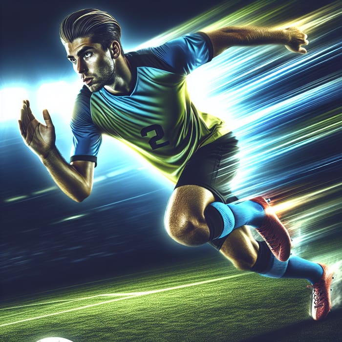 Dynamic Soccer Action Shot | Caucasian Soccer Player | Team Generic