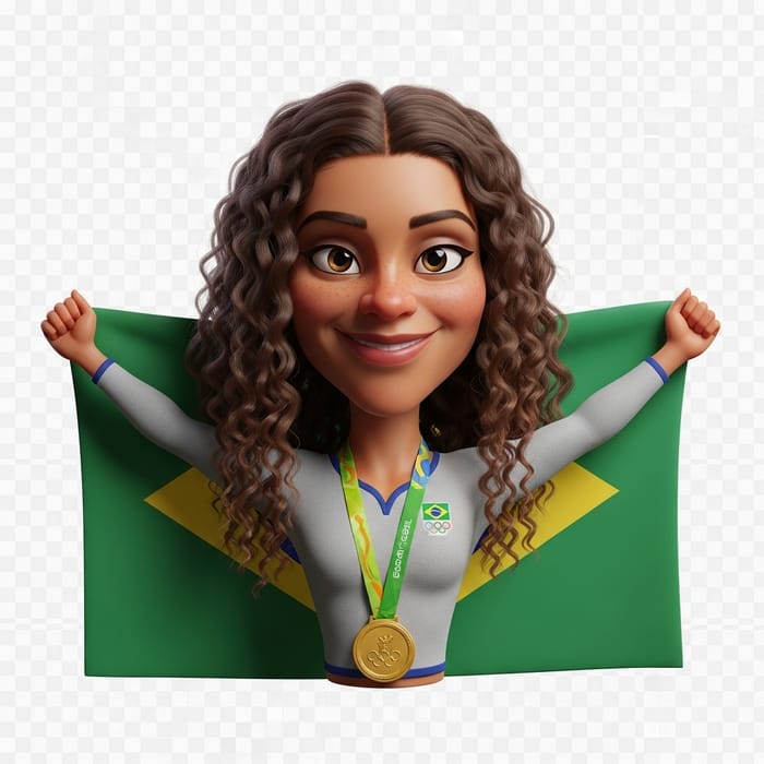 3D Pixar Caricature of a Brazilian Athlete 3D Pixar Caricature of a Brazilian Athlete