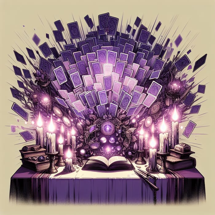 Enchanting Purple Cards and Mystical Decor