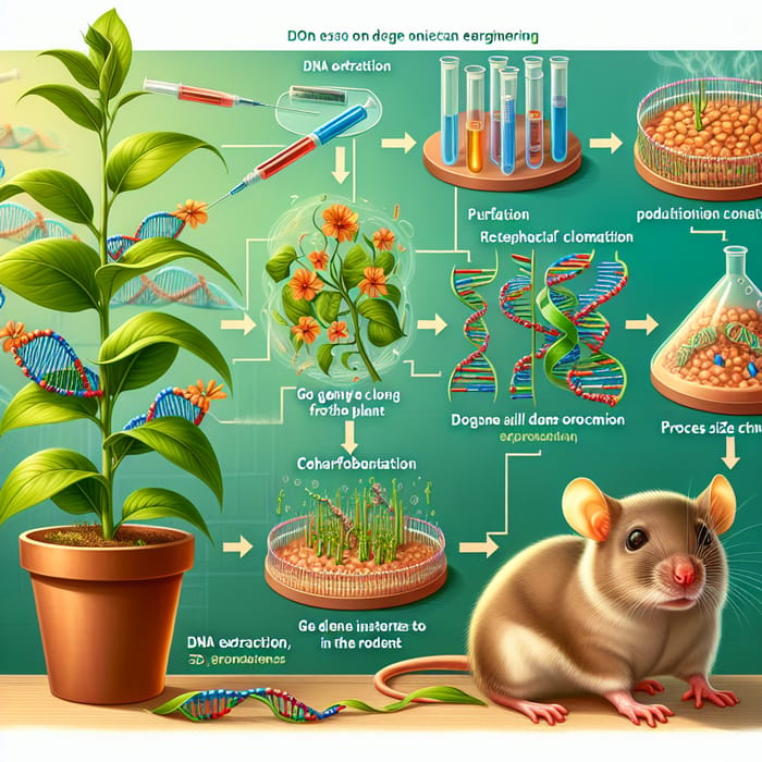 Genetic Engineering Process: Creating DNA Donor Plant & Recipient Rodent