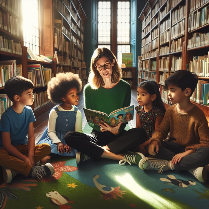 Captivating Storytime in Library: Fascinating Reading Moment