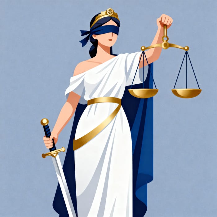Elegant Lady Justice Illustration - Modern Logo Design Elegant Lady Justice Illustration - Modern Logo Design