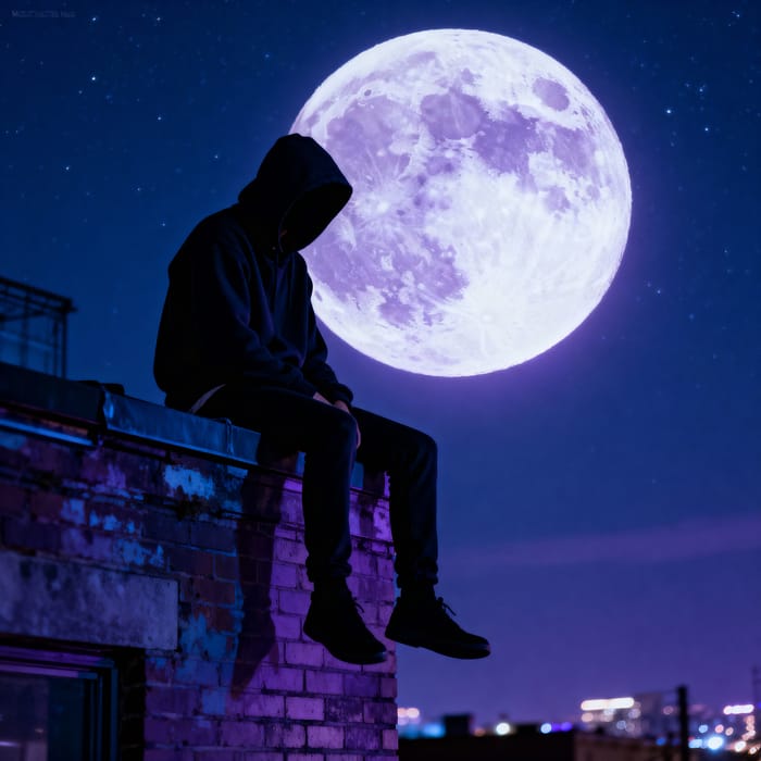 Chilling Night Song Cover with Hooded Figure Chilling Night Song Cover with Hooded Figure