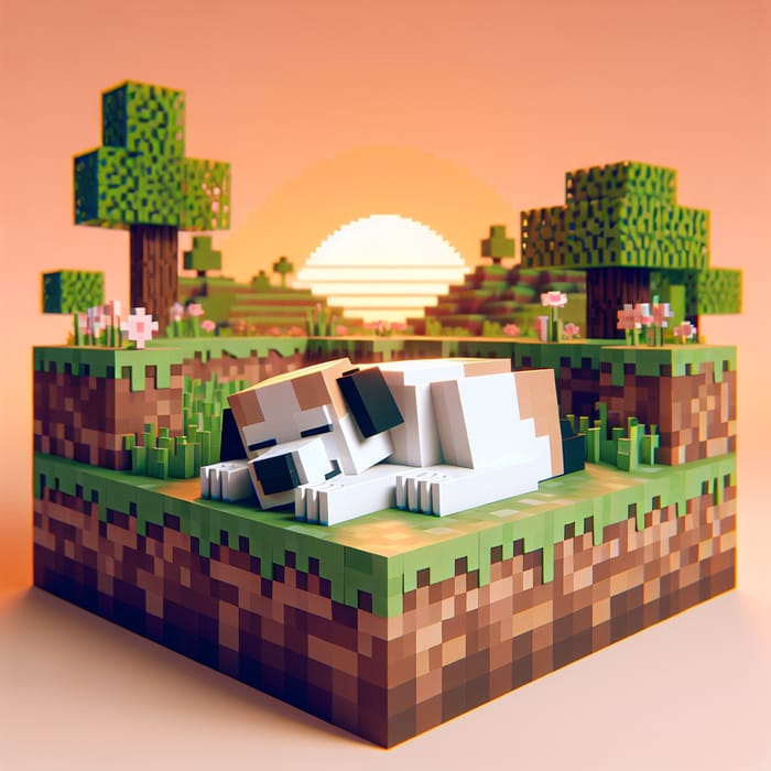 Muerte Perro Minecraft: Peaceful Pixelated Scenes