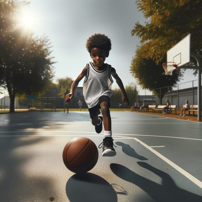 Black Boy Playing Basketball - Joy on the Court