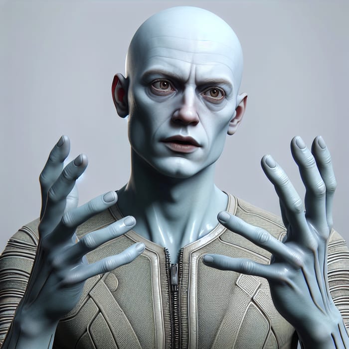 Character Explaining with Minimal Hair and Pale Skin