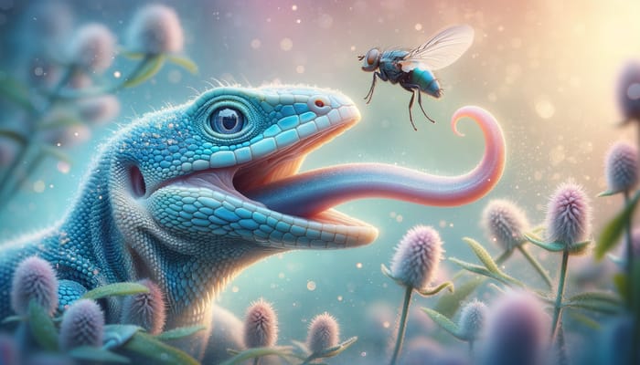 Captivating Ice Lizard in Dreamlike Scene