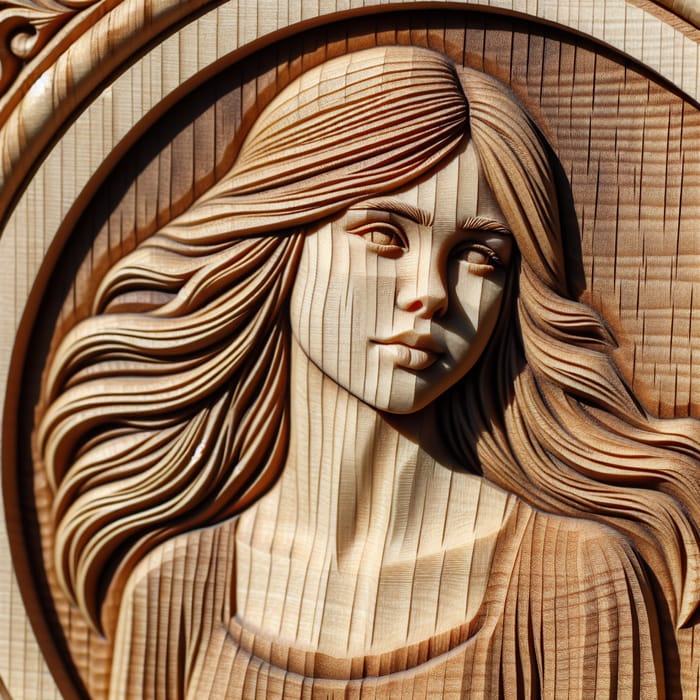 Wood Bas-Relief Sculpture of Girl | Art Design Wood Bas-Relief Sculpture of Girl | Art Design
