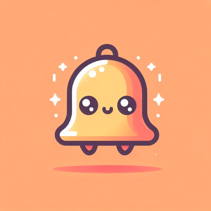 Cute Bell Monster: Playful & Friendly Flat Style Design