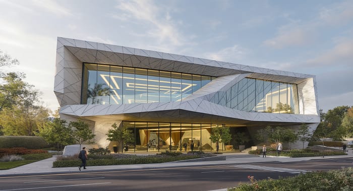 Modern Glass and Metal Data Center Architecture Modern Glass and Metal Data Center Architecture
