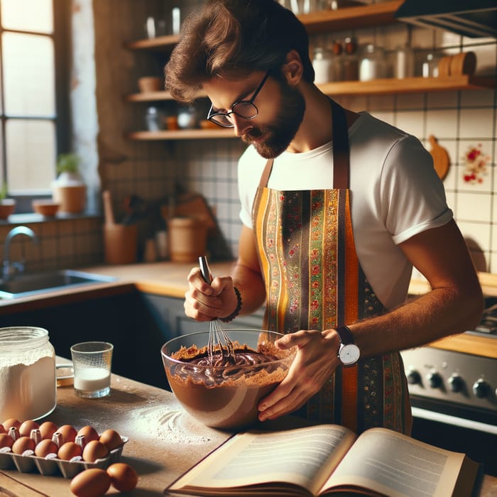 Man Baking Cake: A Joyful Creation