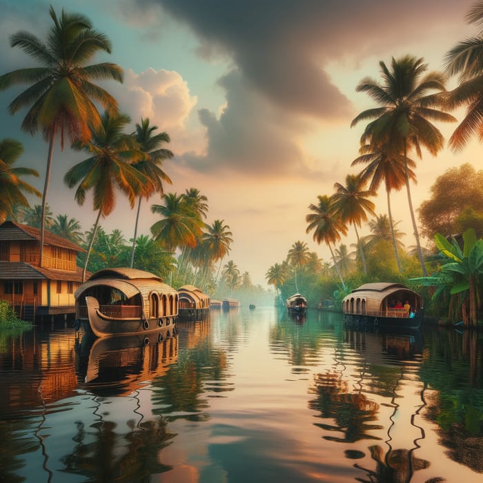 Tranquil Kerala Backwaters: Captivating Portrait of Nature