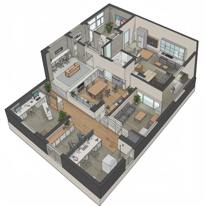 Intricate Office Floor Plan Design Ideas