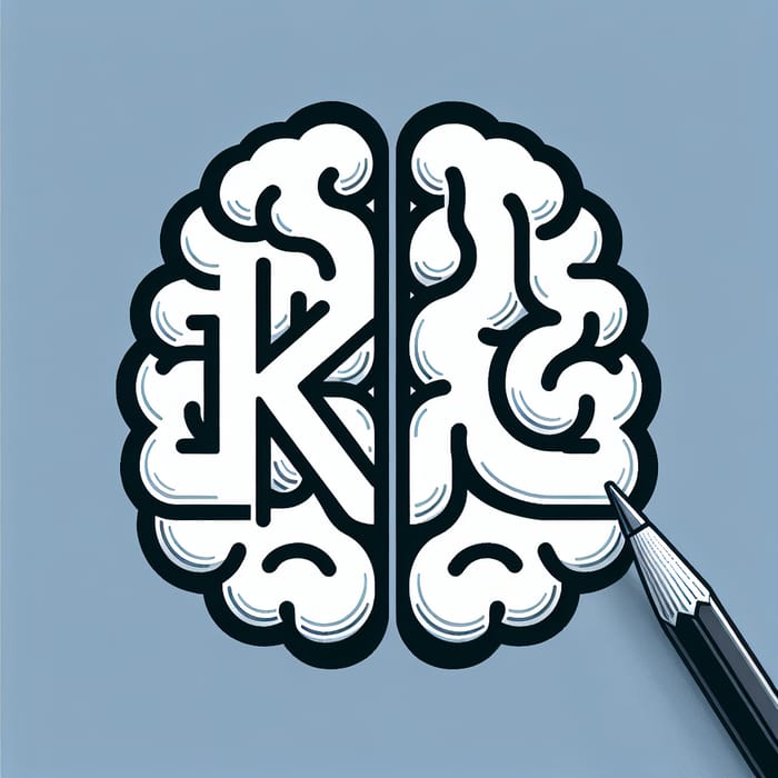 Human Brain Logo Design: K&M Split