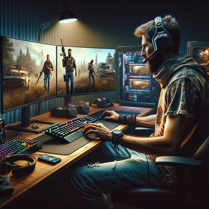 Experience the World of Rust with a Dedicated Gamer - Gaming Setup Scene