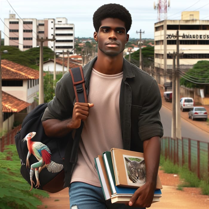 Determined Black Man Studying Zootechnics in Campo Grande