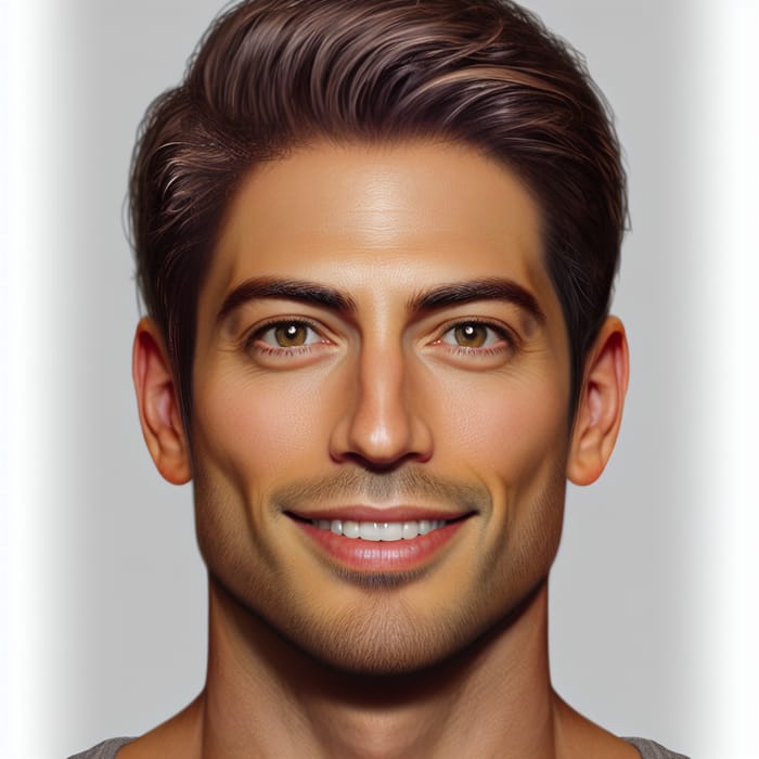 Realistic Portrait of a Charming Italian-Asian Man | Athletic Build