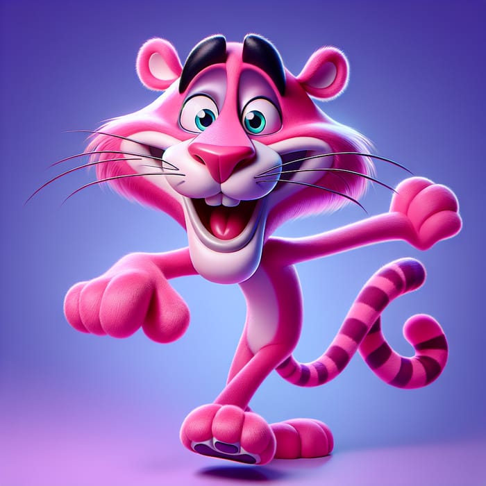 Unique and Playful Pink Panther-Inspired Character for Your Free Website